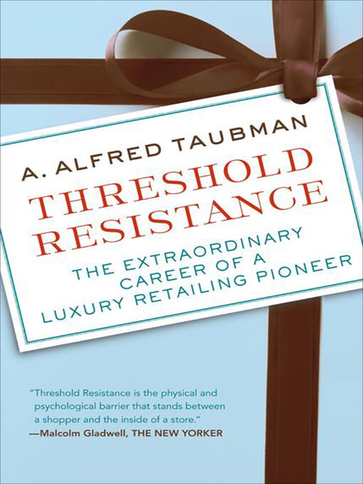 Title details for Threshold Resistance by A. Alfred Taubman - Available